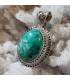 pendentif ethnique en argent et turquoise tibétaine