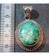 pendentif ethnique en argent et turquoise tibétaine