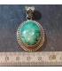 pendentif ethnique en argent et turquoise tibétaine