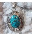 Pendentif argent pierre de turquoise naturelle