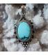 Pendentif argent turquoise bleue tibétaine Shantilight