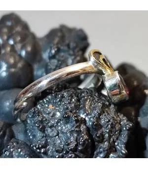 Bague argent laiton vintage pierre naturelle de grenat