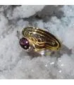 Bague argent laiton vintage pierre naturelle de grenat