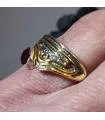 Bague argent laiton vintage pierre naturelle de grenat