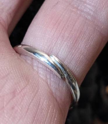 Bague vintage en argent et laiton pierre naturelle péridot.