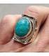 Bague ethnique en argent et pierre naturelle d'Amazonite