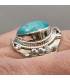 Bague ethnique en argent et pierre naturelle d'Amazonite