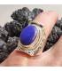 Bague ethnique bijoux argent lapis lazuli