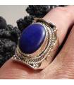 Bague ethnique bijoux argent lapis lazuli