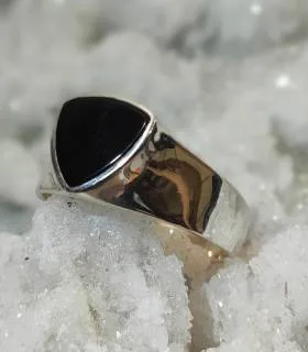 Bague moderne chevalière homme onyx noir