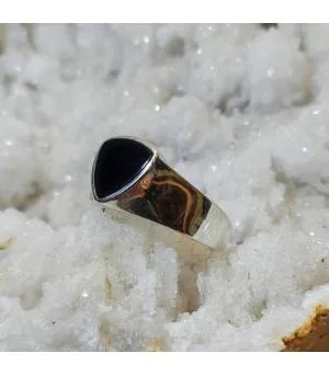 Bague moderne chevalière homme onyx noir