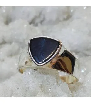 Bague moderne chevalière homme onyx noir