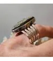 bague ethnique argent pierre naturelle de pyrite