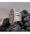 bague ethnique argent pierre naturelle de pyrite