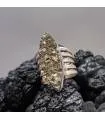 bague ethnique argent pierre naturelle de pyrite