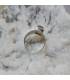 bague argent pierre naturelle de quartz rutilé doré