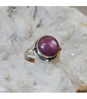 bague argent pierre naturelle de rubis