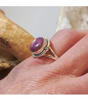bague argent pierre naturelle de rubis