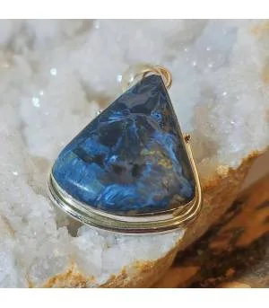 pendentif ethnique en argent et pietersite