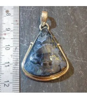 pendentif ethnique en argent et pietersite