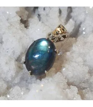 Pendentif Bhava-Rudra – Argent 925 & Labradorite