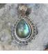 pendentif indien en argent et pierre naturelle de labradorite