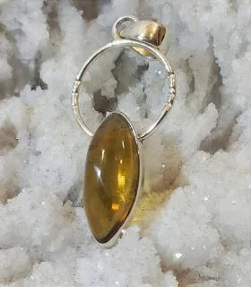 pendentif argent en pierre naturelle de citrine