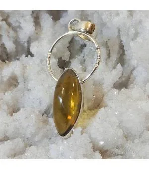 pendentif argent en pierre naturelle de citrine
