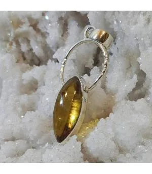 pendentif argent en pierre naturelle de citrine