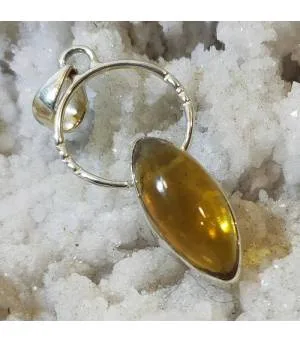 pendentif argent en pierre naturelle de citrine