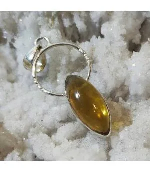 pendentif argent en pierre naturelle de citrine