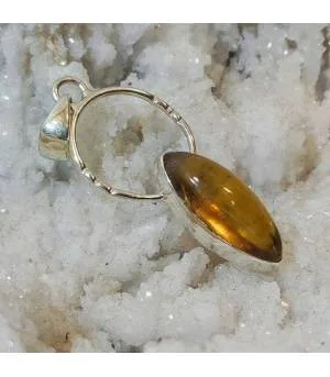 pendentif argent en pierre naturelle de citrine