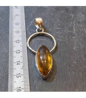 pendentif argent en pierre naturelle de citrine