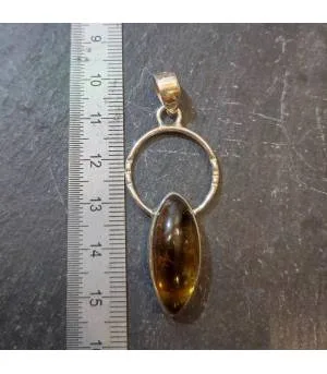 pendentif argent en pierre naturelle de citrine
