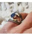 Bague argent bijoux viking pierre naturelle cyanite