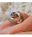 Bague argent bijoux viking pierre naturelle cyanite