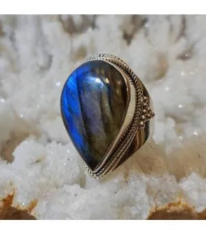 Bague Vyomisha – Argent 925 & Labradorite