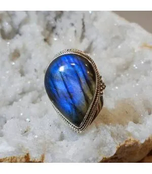 Bague Vyomisha – Argent 925 & Labradorite