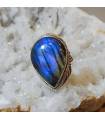 Bague argent galaxie bleue labradorite