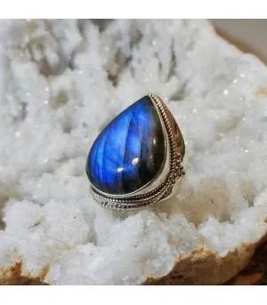 Bague Vyomisha – Argent 925 & Labradorite