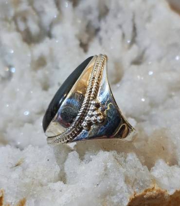 Bague argent galaxie bleue labradorite