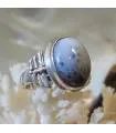 Bague aviateur argent agate dendritique