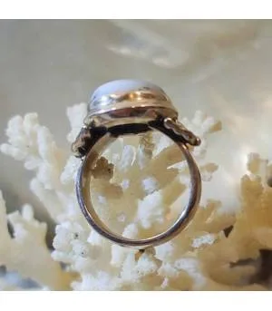 Bague aviateur argent agate dendritique