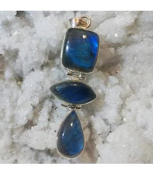 Pendentif Prakasha-Traya – Argent 925 & Labradorite