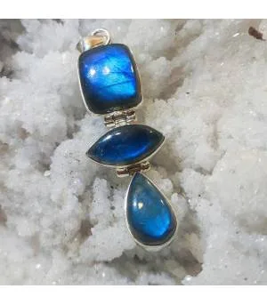 Pendentif Prakasha-Traya – Argent 925 & Labradorite