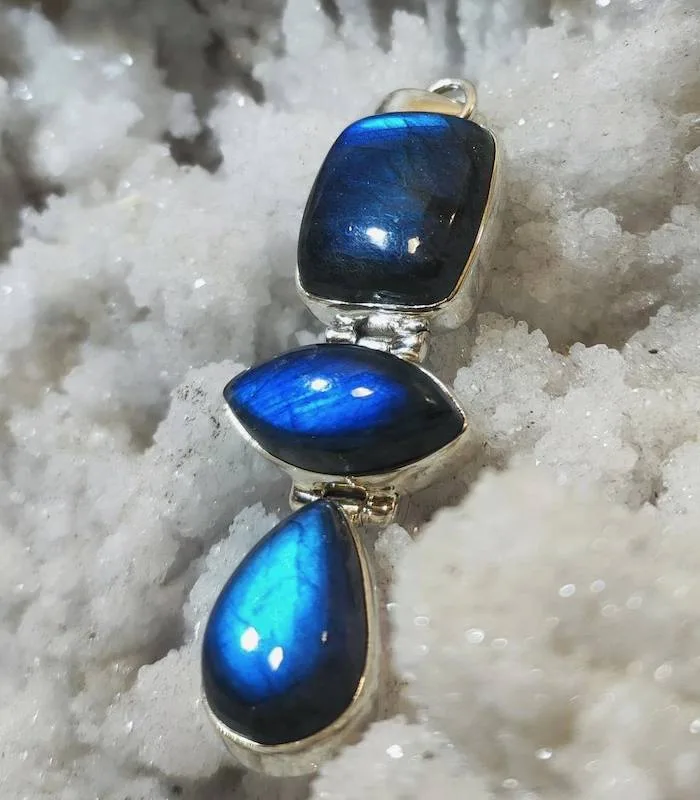 Pendentif Prakasha-Traya – Argent 925 & Labradorite