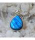 Pendentif blue galaxie en argent et labradorite