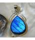 Pendentif blue galaxie en argent et labradorite