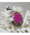 pendentif argent ethno indien racine de rubis naturelle