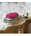 pendentif argent ethno indien racine de rubis naturelle